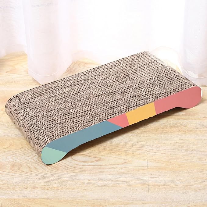 Cat Scratch Board, Bone-Shaped Design cat Scratch pad, Brown Corrugated Cardboard, pet cat Toy, Reversible cat Scratch Toy (2pcs)