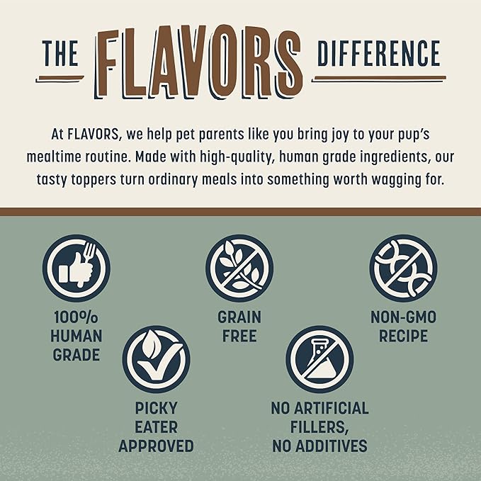 Flavors Food Topper for Dogs, Peanut Butter Recipe, 3.1-Ounce