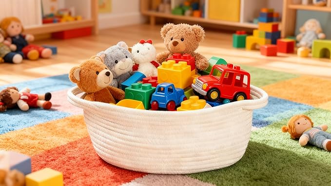 CREVENT Storage Basket for Baby Stuffs, Gift Baskets for Birthday Baby Shower , including a Gift bag with Ribbon