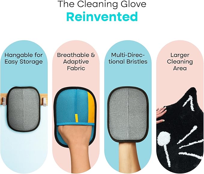 Uproot Pet Hair Removal Glove for Cats & Dogs: Infinitely-Reusable Electrostatic Pet Hair Remover Glove for Any Fabric - Cleans Furniture, Clothes, Car Upholstery, & More