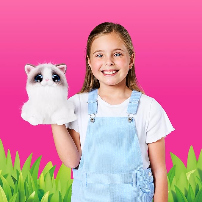 Pets Alive Smitten Kittens Series 2 (Dragon Li) by ZURU – Interactive Plush Cat Toy with 10 Sounds, Surprise Unboxing, Soft Collectible Pet for Ages 3+