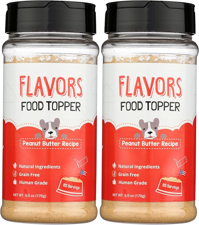 Flavors Food Topper for Dogs, Peanut Butter Recipe, 6-Ounce, Pack of 2