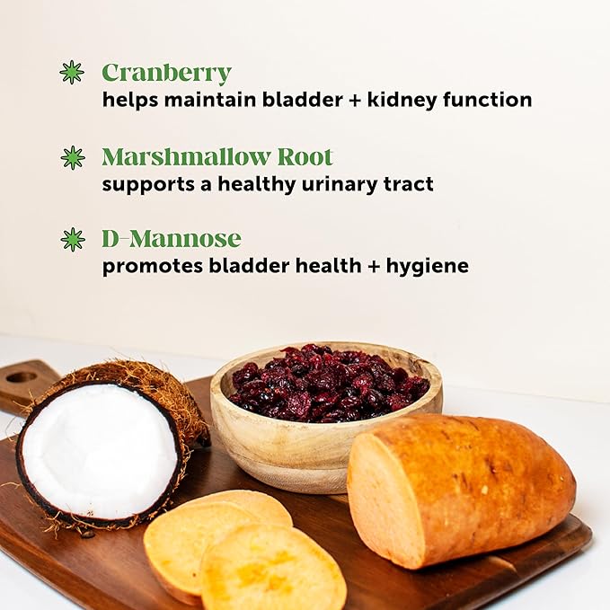 Bladder Health Cranberry Supplement for Dogs – Kidney Support for Dogs, Cranberry & D-Mannose for Dog Urinary Tract Health, Dog Urine & Bladder Support (Chicken)