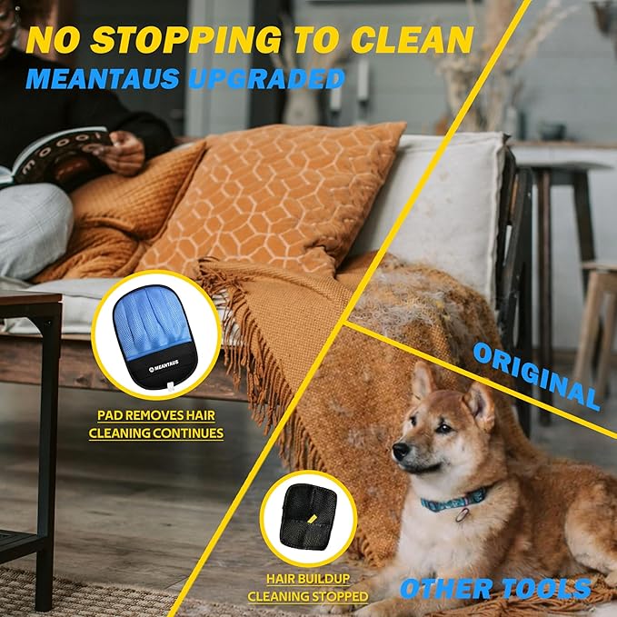Reusable Pet Hair Removal Mitt – Electrostatic Fur Remover for Dogs & Cats, Removes Pet Hair from Furniture, Bedding, Clothes & Car Seats – Washable & Reusable (Standard Version)