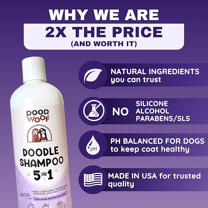 Dog Shampoo and Conditioner for Doodle - All Natural Dog Shampoo for Smelly Dogs, Sensitive Skin Pet Shampoo for Dogs, Goldendoodle, Doodles, Poodle, Puppy Shampoo and Conditioner - Dog Soap