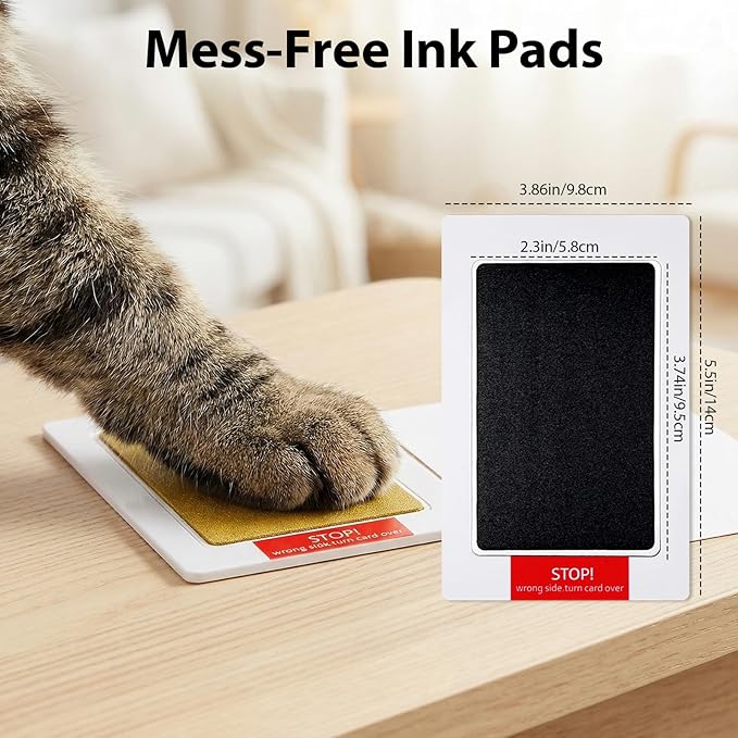 4 Packs Inkless Hand and Footprint Kit Mess Free Paw Print Kit for Dogs & Cats Clean Touch Ink Pad for Pet Nose & Paw Dog Mom New Mom Gifts(Multicolor)