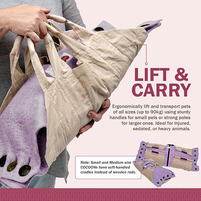 Cocoon® - Eco-Friendly Pet Burial & Cremation Ceremony Kit (Premium Wool) - Casket for Dogs and Cats (Choose Size & Color) (XL, Lavender)