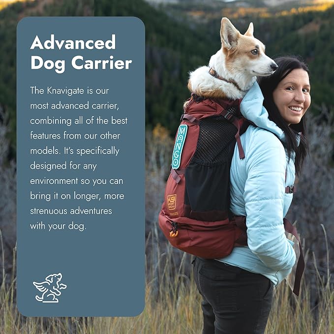 K9 Sport Sack Knavigate - Small, Midnight Black - Ideal for Dogs with 13-16” Back Length - Adjustable, Backpack-Style Carrier with Internal Frame & Padded Hip Belt