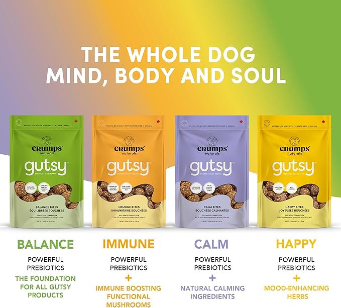 Crumps’ Naturals Gutsy-Balance Bites 10oz/284g, Dog Treats,Supplements (Pack of 2)