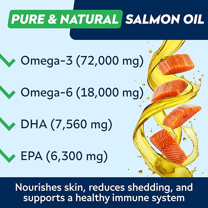 StrellaLab Omega 3 for Dogs - (540Ct) Fish Oil Treats - Allergy & Itch Relief Skin & Coat Supplement - Dry Itchy Skin, Anti Shedding & Hot Spots Treatment - Pet Salmon Oil Chews - Chicken Liver Flavor