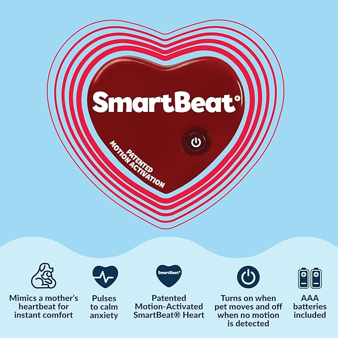 Snuggle Puppy Heartbeat Puppy Toy for Small Breeds, Compact Plush Dog Toy with Real-Feel Pulse, Designed for Crate Time, First Nights, and Rest - Cream