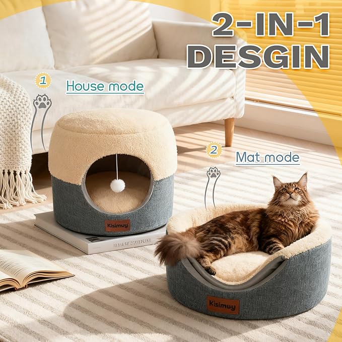 Hideaway Cave Bed – Anti-Anxiety Sanctuary + Reversible Cushion