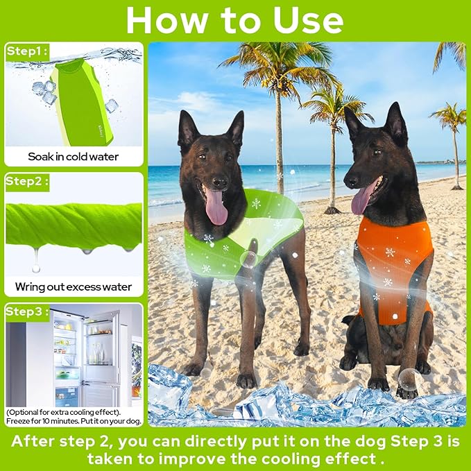 2 Pack Dog Shirts, Breathable Mesh Dog Clothes Pet Sleeveless Vest, Lightweight Stretchy Tank Top T-Shirts for Large Dogs, M