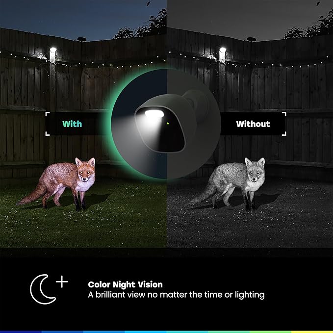 myQ Outdoor Battery Camera | 2K Camera, Color Night Vision, Spotlight, Motion Alerts, Live View with Two-Way Talk, Wireless, Weather-Resistant, Outdoor, White, 4 Pack