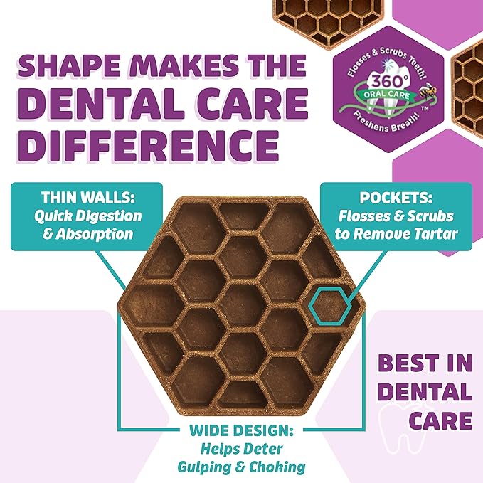 Yummy Combs Dog Dental Treats – Vet VOHC Approved – Delicious Chicken Protein – Removes Tartar with Cleaning Comb Shape – Dental Dog Treats for Large Dogs (12oz, 9 Count)