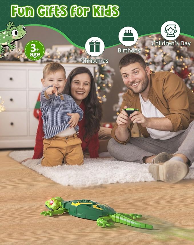 Wall Climbing Lizard,Wall Crawler Gecko Remote Control Car,Floor Ceiling Crawling Electric Lizard Rc Robot Toy,Easter Basket Stuffers Birthday Gifts Cool Toys for 3 4 5 6 7 8 9 10+ Yrs Old Boys Girls