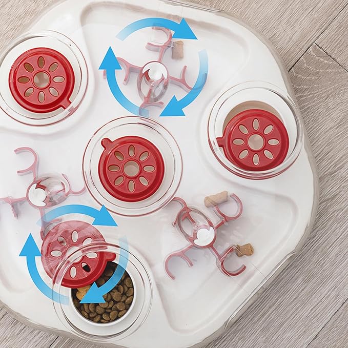 Dog Puzzle Toys, Long-Lasting Scratch Protection, 33.3x33.3x8.3cm, Slow Feeding Dog Toy, Interactive Puppy Feeder, Engaging Behavioral Support, for Teething, Training, Or Indoor Play