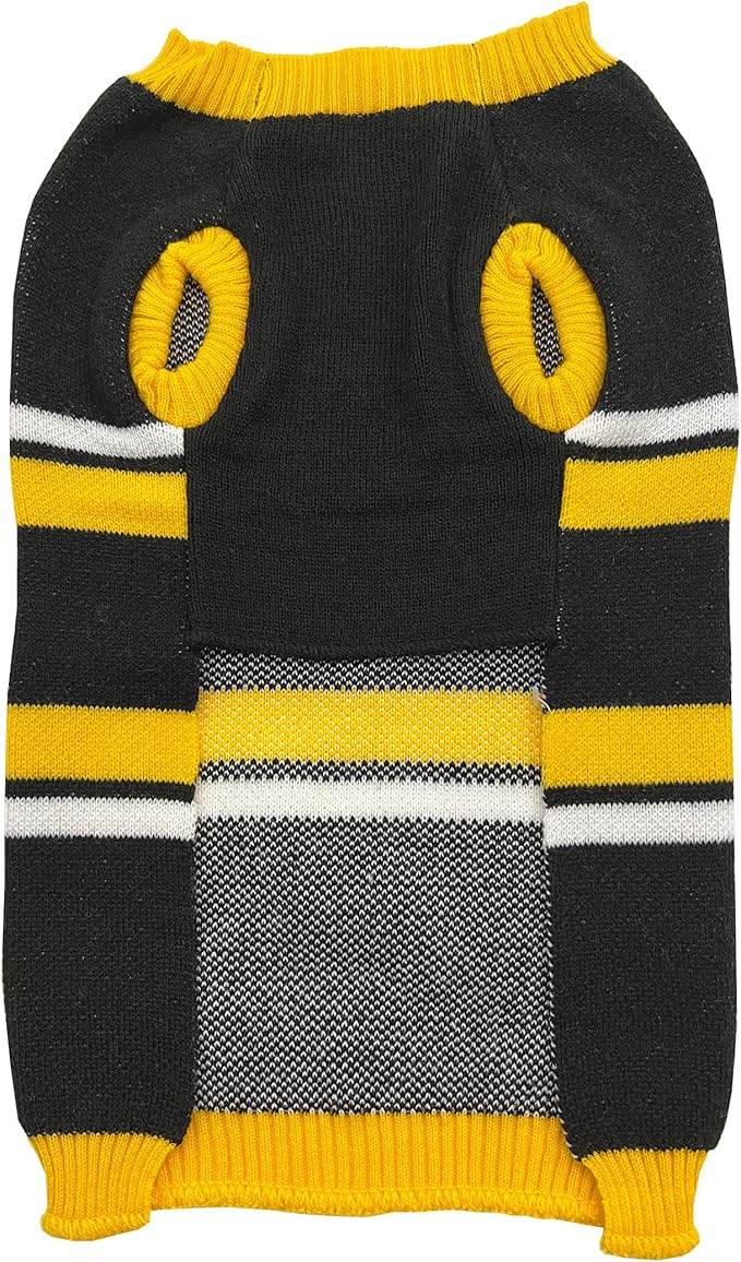 NFL Pittsburgh Steelers Dog Sweater, Size Small. Warm and Cozy Knit Pet Sweater with NFL Team Logo, Best Puppy Sweater for Large and Small Dogs