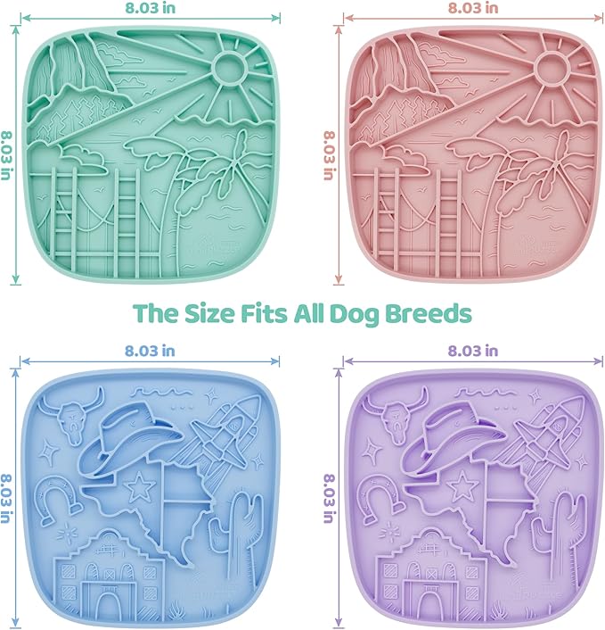 Puzzle Feeder Dog Lick Mat,Freezable Dog Enrichment Toys for Mental Stimulation and Anxiety Relief, Silicone Lick Mat for Dogs and Cats, Dog Slow Feeder that Supports All Types of Food, Green