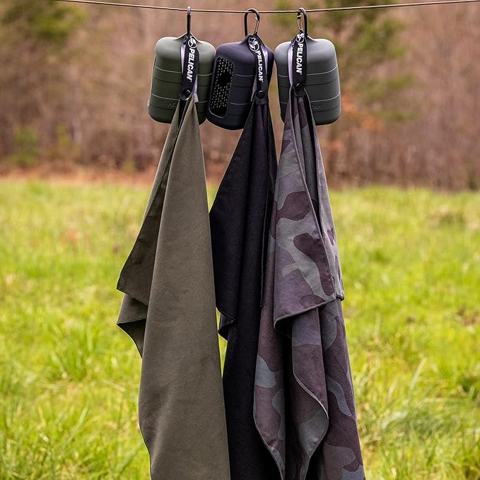 Pelican Outdoor - Multi-Use Towel with Carry Case - Ultra Absorbent Microfiber - Shadow Camo