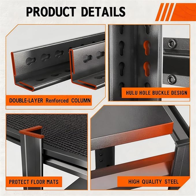 Over Toilet Storage Shelves, 5 Tier Adjustable Steel Shelf, Freestanding Metal Bathroom Space Saver, Waterproof&Rustproof Oraganizer with Reinforced Columns, Ideal for Laundry Bathroom, 32Wx14Dx54H