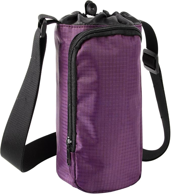 Trail maker Water Bottle Carrier Bag with Strap, Phone Pocket for Walking, Runs, Bike, Stainless Steel, Glass, Plastic