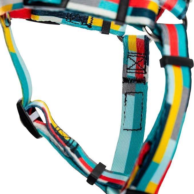 Wolfgang Heavy Duty Adjustable Dog Harness, Pull-Tested to Over 800 lbs for Walking & Training, Mixtape Print, Small