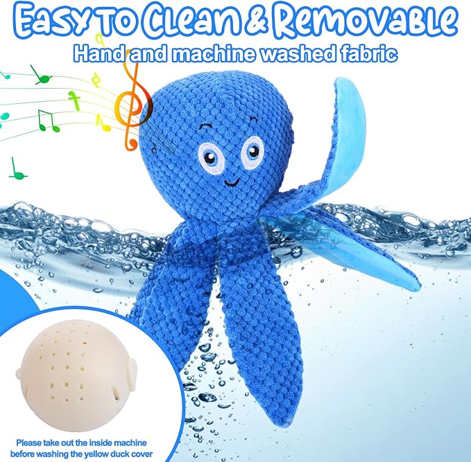 Interactive Dog Toys - Bouncing Octopus Crinkle Tentacles, Music and Recording, Moving Ball for Small/Medium/Large Puppy to Keep Them Busy for Boredom, Smart Motion Activate Pet Toy, Rehargeable