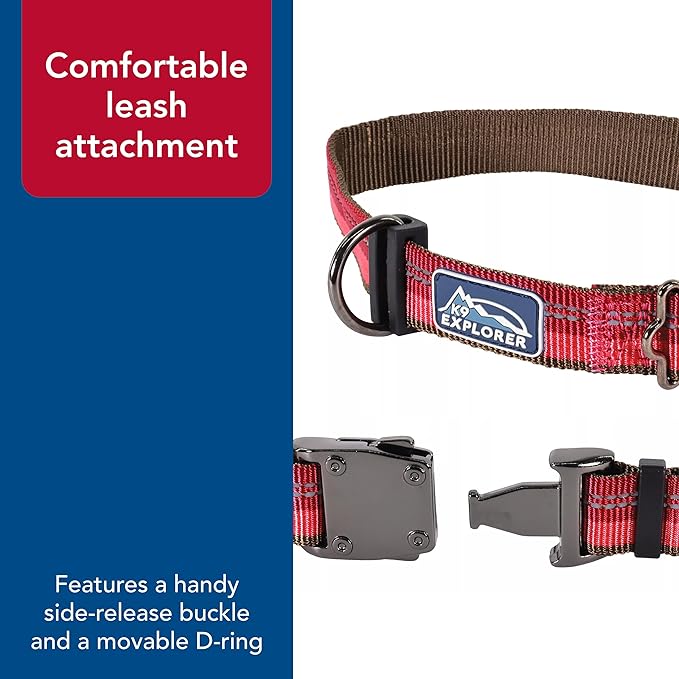 Coastal Pet K9 Explorer Reflective Adjustable Dog Collar - Comfortable Collar for The Outdoors - Durable, Lightweight Accessory with Side-Release Buckle - Orchid, 5/8" x 8-12"