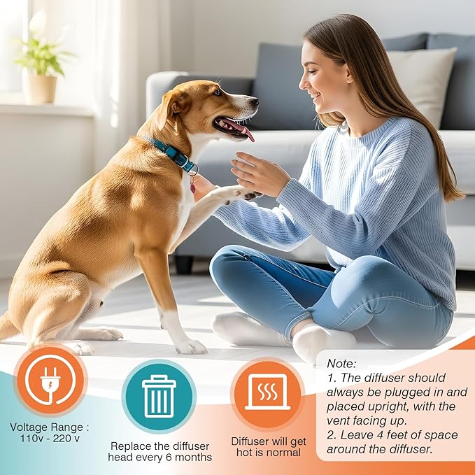 Dog Calming Pheromones Diffuser Advanced Kit Appeasing Pheromone Diffuser for Anxiety Relief Reduce Aggression Fighting Barking Stressto Calm Pet 5 in 1
