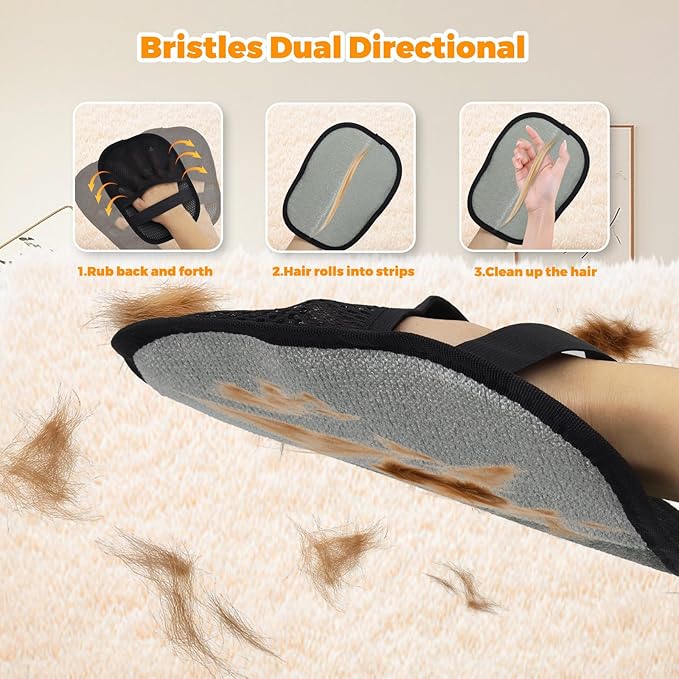 Pet Hair Removal Glove for Cats & Dogs, Upgraded Five-Finger Electrostatic Pet Hair Gloves, Reusable Magic Brush Pet Hair Remover Tool for Laundry, Couch, Carpet, Car Seat,Cat Grooming Gloves