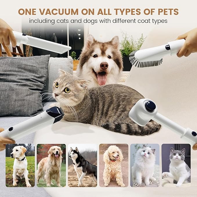 Dog Grooming Kit - 2.5L Large Capacity Dog Vacuum with Clippers, Deshedding Brush, Cleaning Tools, Ultra-Quiet Pet Vacuum for Dogs - P50