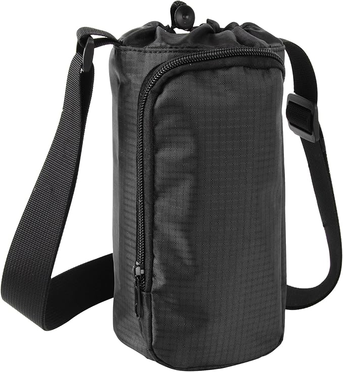 Trail maker Water Bottle Carrier Bag with Strap, Phone Pocket for Walking, Runs, Bike, Stainless Steel, Glass, Plastic