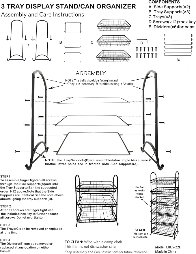 Stackable Candy Display Rack|Stackable Candy Organizer|Multi-Function Snack Rack&Shelf for Chips |Perfect Display Solution for Stores (Black, Large)