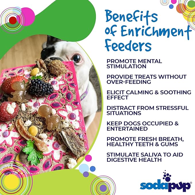 SodaPup Flower Power eMat – Durable Lick Mat Feeder Made in USA from Non-Toxic, Pet-Safe, Food Safe Rubber for Mental Stimulation, Avoiding Overfeeding, Fresh Breath, Digestive Health, & More