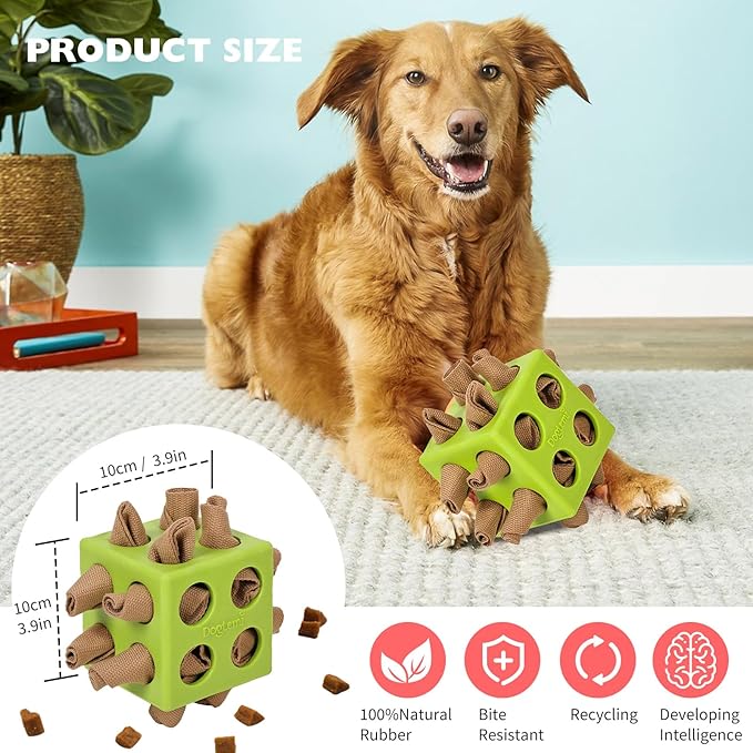 Dog Enrichment Puzzle Toy Snuffle Cube Toy,Interactive Dog Puzzle Toys Encourage Stimulation Food Foraging Skill, Resistant Rope to Hide Treat for Aggressive Puppy,Small,Medium,Large Dogs