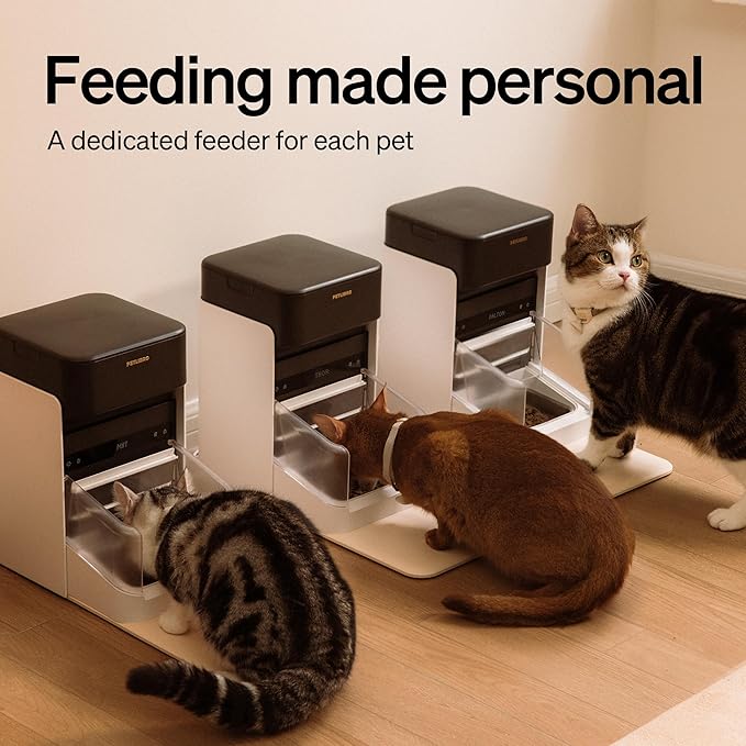 Bundle of PETLIBRO RFID Smart App Cat Water Fountain, 3L Dockstream Fountain with Collar Tag, 2.4G Wi-Fi + PETLIBRO RFID Automatic Cat Feeder, 5G Wi-Fi Automatic Feeder, 3L Feeder with Collar Tag,
