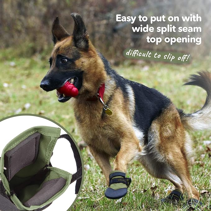 Durable Dog Paw Protector|Dog Boots|Dog Shoes|Green Light Duty Heat, Water Resistant Dog Booties for hot Pavement for Medium Dogs (Size 6)