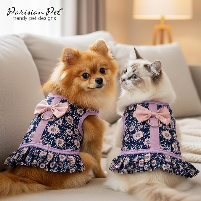 Parisian Pet Midnight Blossoms Harness Dress