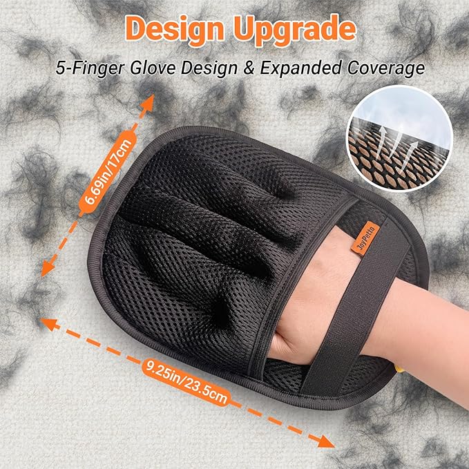Premium Magic Brush Pet Hair Removal Gloves (1pcs) - Reusable & Washable 5-Finger Design for Furniture, Car Seats, Carpet, Laundry - for Surfaces, Not Pet Grooming