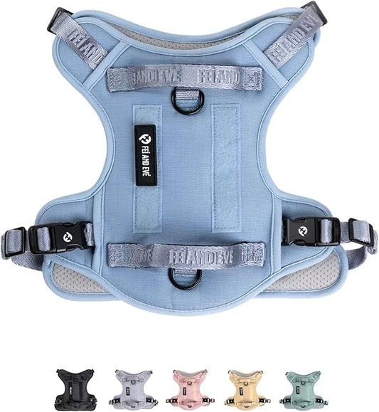 2025 New Edition, Fei & Eve Classic Dog Harness - Quick-Release Buckles | 3-Point No-Pull Control | Heavy-Duty 900D Nylon | Dual Safety Handles | Breathable Mesh | Adjustable Fit | X-Large,Dusk Blue