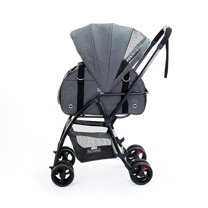 FurMates Walky pet Stroller for Dogs and Cats with Removable Carrier, Sun Canopy, Strorage Pockets, Easy fold, Keep You Pets Safe, Easy to Use