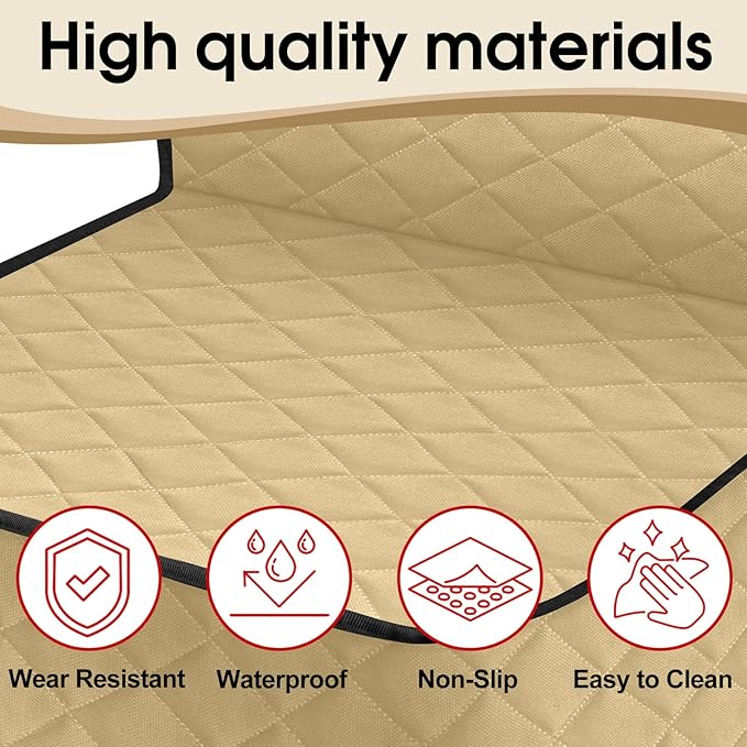 2 Pack Front Seat Dog Cover, Waterproof Dog Car Seat Cover for Dogs, Pet Car Seat Protector Nonslip Scratch-Proof Car Seat Covers for SUV, Trucks & Cars - S, Khaki/Black