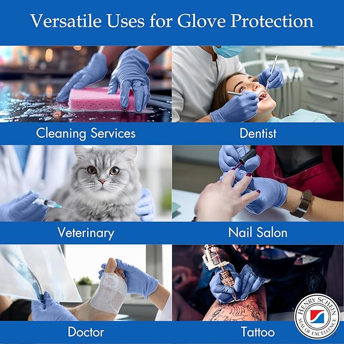 Henry Schein Criterion N200 Nitrile Exam Gloves, Latex-Free, Textured, Blue, Disposable, Ambidextrous, 200/Box