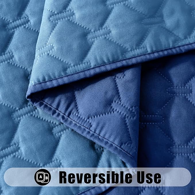 Smiry Waterproof Dog Bed Cover Blanket, Soft Reversible Pet Blanket, Washable Leakproof Cats Dogs Couch Cover for Sofa, Couch, Furniture, Plaid (40x50 Inch, Navy/Blue)