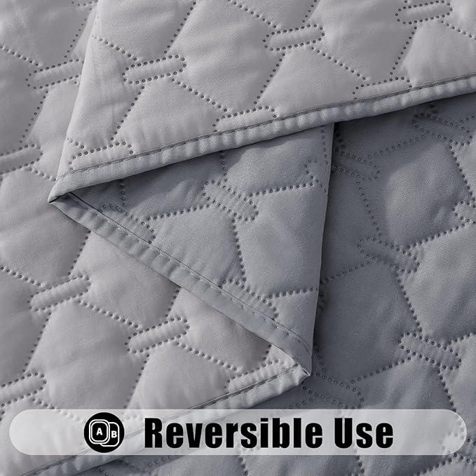 Smiry Waterproof Dog Bed Cover Blanket, Soft Reversible Pet Blanket, Washable Leakproof Cats Dogs Couch Cover for Sofa, Couch, Furniture, Plaid (82x120 Inch, Grey/Light Grey)