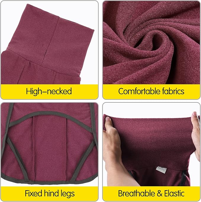 Dog Sweater Pullover Cold Weather Vest for Dogs Dog Sweatshirt & Jacket for Indoor and Outdoor Use (X-Large, Wine red)