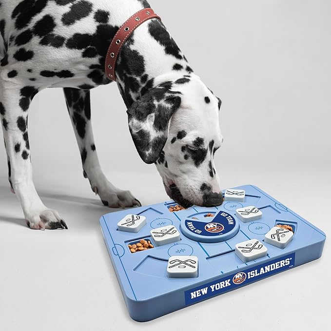 Pets First NHL NEW YORK Islanders Large Puzzle Toy, New Size, Interactive Dog Treat & Slow Feeding Toy
