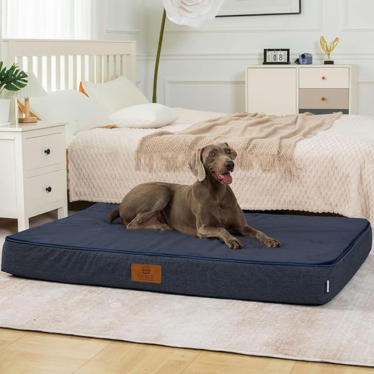 Orthopedic Memory Foam Giant Dog Bed - 6" Thick Beds for Large Sized Dog - Waterproof Removable Washable Cover & Wrap-Around Zipper - Ultimate Comfort & Easy Maintenance
