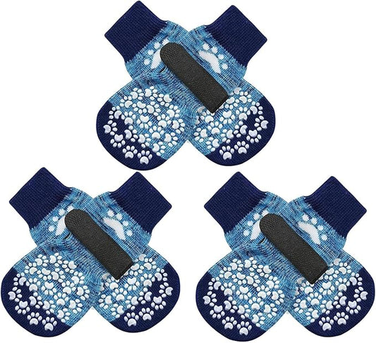 EXPAWLORER Anti-Slip Dog Socks-Double Sides Grips Traction Control on Hardwood Floor,Dog Shoes for Hot/Cold Pavement,Best Paw Protector,Prevents Licking,for Puppy Small Medium Large Senior Dogs